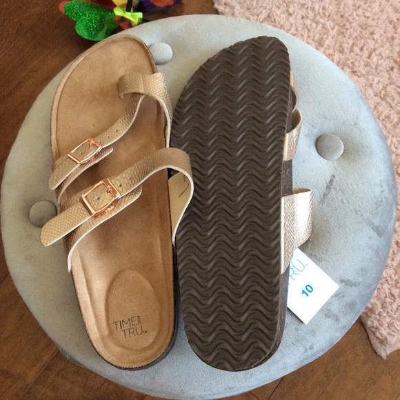 🎉Soft Footbed Sandals RoseGold Buckle🎉Size10🎉 - Picture 2 of 4